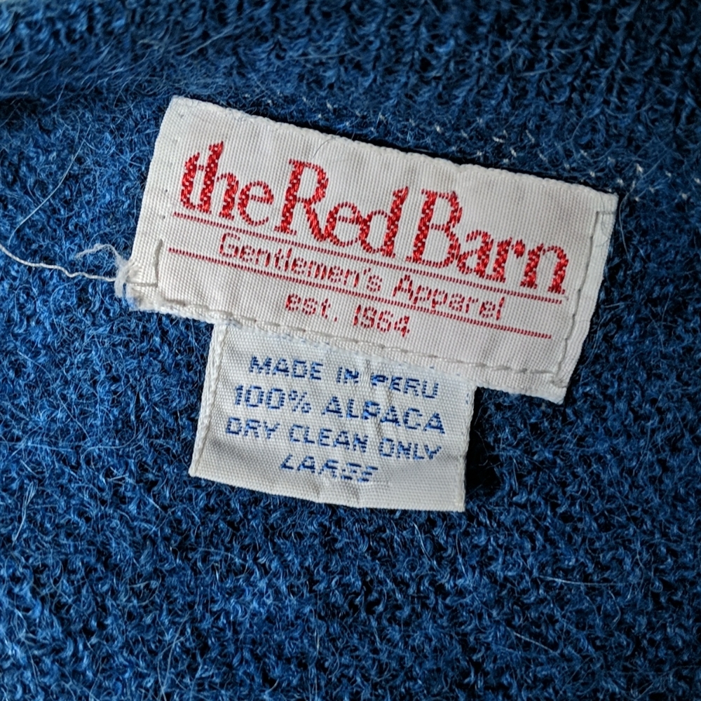 The Red Barn Peruvian Alpaca Blue Sweater L - Picture 5 of 5